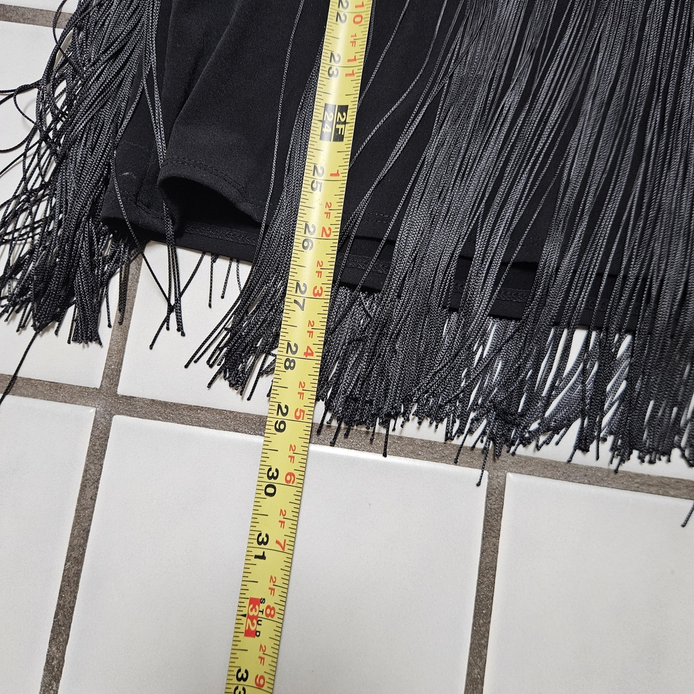 Dressy Black Fringe Tank Top Alfani Size Large - Picture 6 of 6